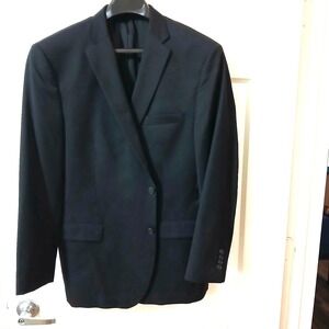 Jos. A. Bank Traveler Collection Mens Blazer Jacket 48R Black 100% Wool Suit